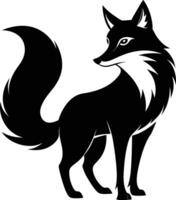 Black and white silhouette of a fox vector