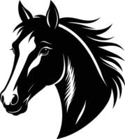 Black horse head silhouette on white background vector