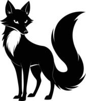 Black and white silhouette of a fox vector