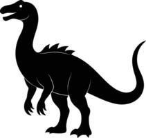 Black and white dinosaur silhouette clipart vector