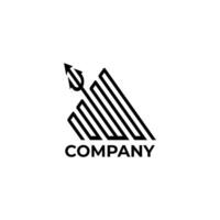 Letter W trident logo. Abstract triangle of line. Letter W logo design for security business. vector