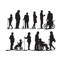 Black Silhouettes of families illustration vector