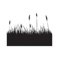 Grass simple minimal black color silhouette vector