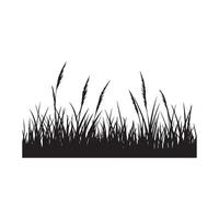Grass simple minimal black color silhouette vector