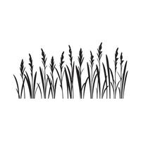 Grass simple minimal black color silhouette vector