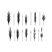 Grass simple minimal black color silhouette vector
