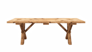 Wooden Trestle table on transparent background png