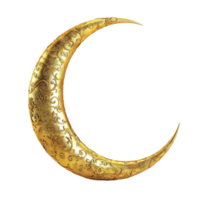 A Golden Crescent With a Pattern On It Transparent Background. png