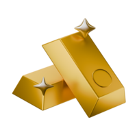 gold bar precious asset investment wealth and rich symbol finance theme isolated 3d icon illustration isolated png