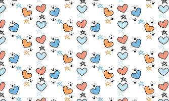 hand drawn love pattern on white background vector
