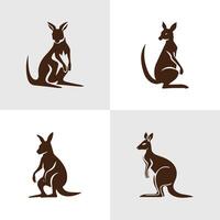 Set of Abstract Kangaroo silhouette logo icons, with a white background for your company, the kangaroo logo design ideas vector