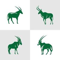 Set of Abstract Goat silhouette logo icons, with a white background for your company, the deer or moose logo design ideas vector
