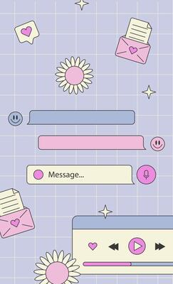 Cute nostalgic 90s retro vaporwave post and story template. Social media stories and posts with old computer aesthetic ui elements set. Illustration of retro groovy abstract interface.