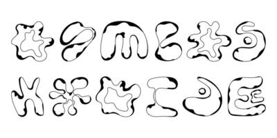 Blob shape organic set. Collection from abstract forms for design and paint. Different drops in modern style. Liquid silhouette drop in modern style. vector