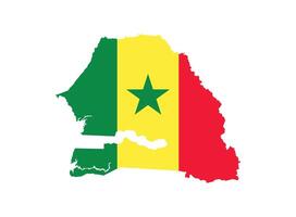 Senegal Map. Map of Senegal with national Flag. vector