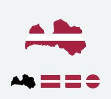 Latvia flag. Set of Latvia Flags Collection. vector