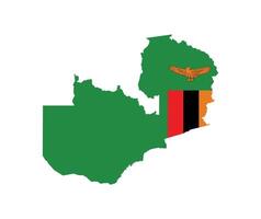 Zambia Map. Map of Zambia with national Flag. vector