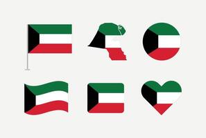 Kuwait flag. Set of Kuwait Flags Collection. vector