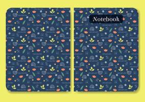 Notebook with springtime pattern. Cover page design aesthetic flourish artwork illustration. vector