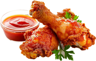 Crispy Fried Chicken with Ketchup Dip. png