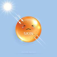 Protected shield from the sun's rays. degrees of protection against UV rays. UV protection your skin ultraviolet sunblock lotion. UV reflection skin after. cosmetic products design. design. vector