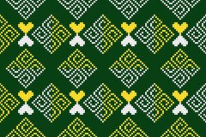 Pixel ethnic pattern oriental traditional. design fabric pattern textile African Indonesian Indian seamless Aztec style abstract illustration vector