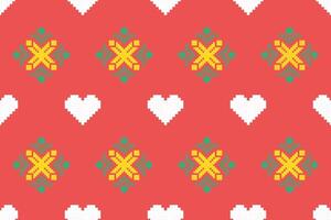 Pixel ethnic pattern oriental traditional. design fabric pattern textile African Indonesian Indian seamless Aztec style abstract illustration vector