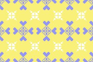 Pixel ethnic pattern oriental traditional. design fabric pattern textile African Indonesian Indian seamless Aztec style abstract illustration vector