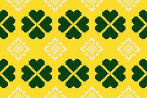Pixel ethnic pattern oriental traditional. design fabric pattern textile African Indonesian Indian seamless Aztec style abstract illustration vector