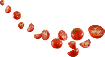 floating red tomato in the air png