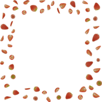 frame of flying slices strawberry fruit png