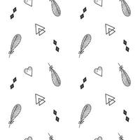 Monochrome scandinavian backgrounds. Seamless pattern with simple geometric shapes. vector