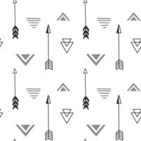 Monochrome seamless pattern with simple arrows. Geometric abstract background vector
