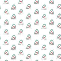 Seamless pattern with simple rainbows. Scandinavian abstract background. vector