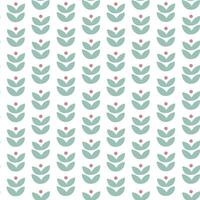 Seamless pattern with simple botanical shapes. Scandinavian abstract background. vector