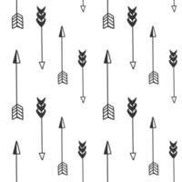 Monochrome seamless pattern with simple arrows. Geometric abstract background vector