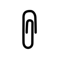 Paper clip attachment silhouette. Paperclip black icon. Attach file business document. vector