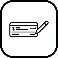 Payment check icon in line style. for apps or website bank cheque symbol. paycheck sign in black Bank Check related glyph icon. Isolated on. vector