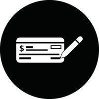 Payment check icon in flat style. for apps or website bank cheque symbol. paycheck sign in black Bank Check related glyph icon. Isolated on. vector