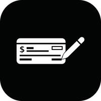 Payment check icon in flat style. for apps or website bank cheque symbol. paycheck sign in black Bank Check related glyph icon. Isolated on. vector