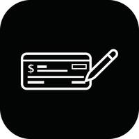 Payment check icon in flat style. for apps or website bank cheque symbol. paycheck sign in black Bank Check related glyph icon. Isolated on. vector