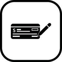 Payment check icon in flat style. for apps or website bank cheque symbol. paycheck sign in black Bank Check related glyph icon. Isolated on. vector