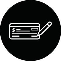 Payment check icon in flat style. for apps or website bank cheque symbol. paycheck sign in black Bank Check related glyph icon. Isolated on. vector