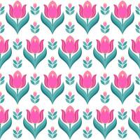 pattern with bright tulips vector
