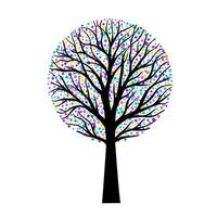 Tree with colorful dots vector