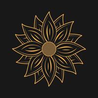 Style Sunflower outline vector