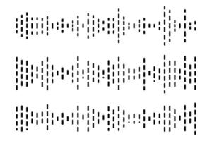 Digital sound wave equalizer, simple audio sound waves effect. vector