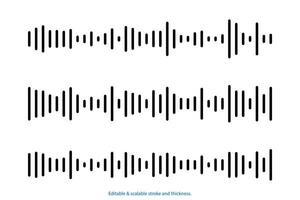 Digital sound wave equalizer, simple audio sound waves effect. vector