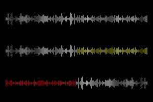 Digital sound wave equalizer, simple audio sound waves effect. vector