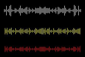 Digital sound wave equalizer, simple audio sound waves effect. vector